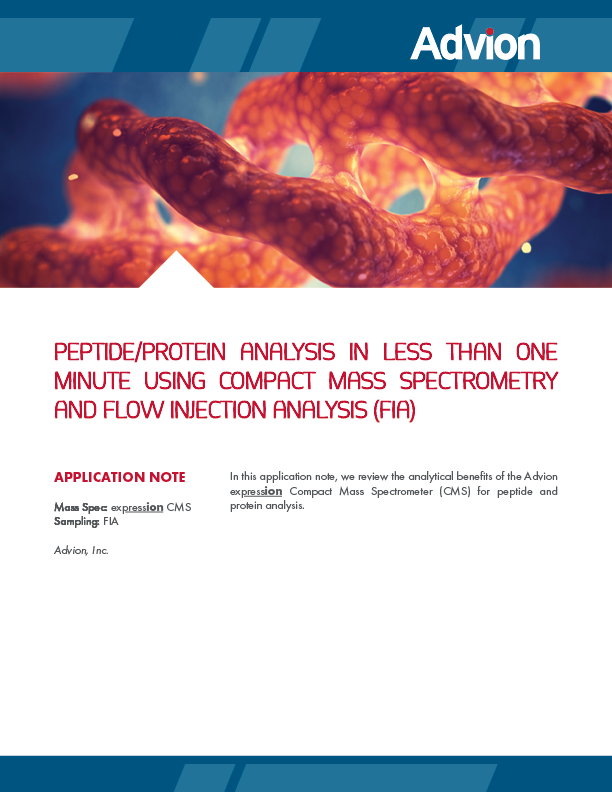 Peptide/Protein Analysis in Less than One Minute