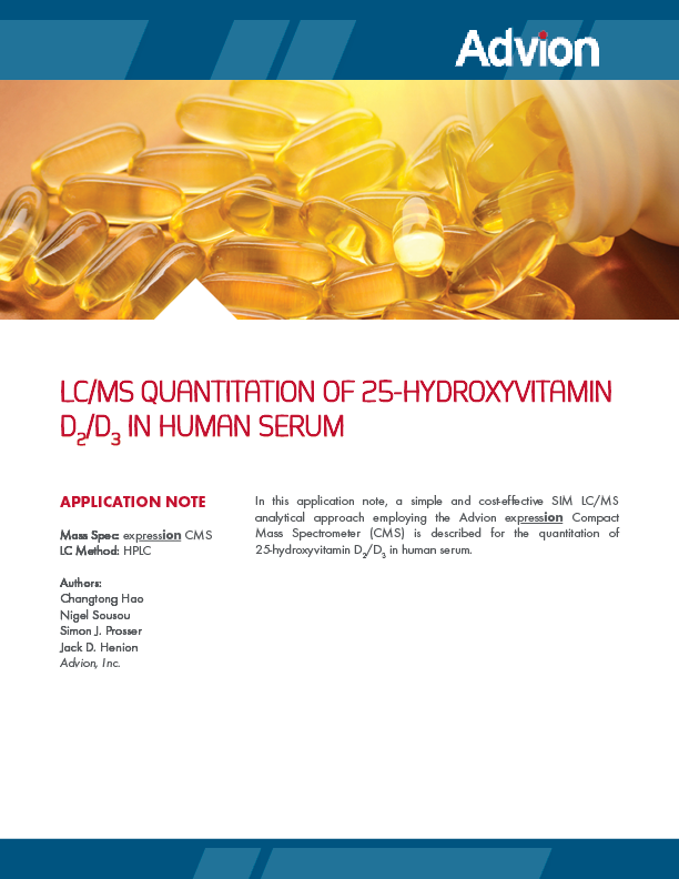 LC / MS Quantification de 25-Hydroxyvitamine D2 et D3 dans le sérum humain