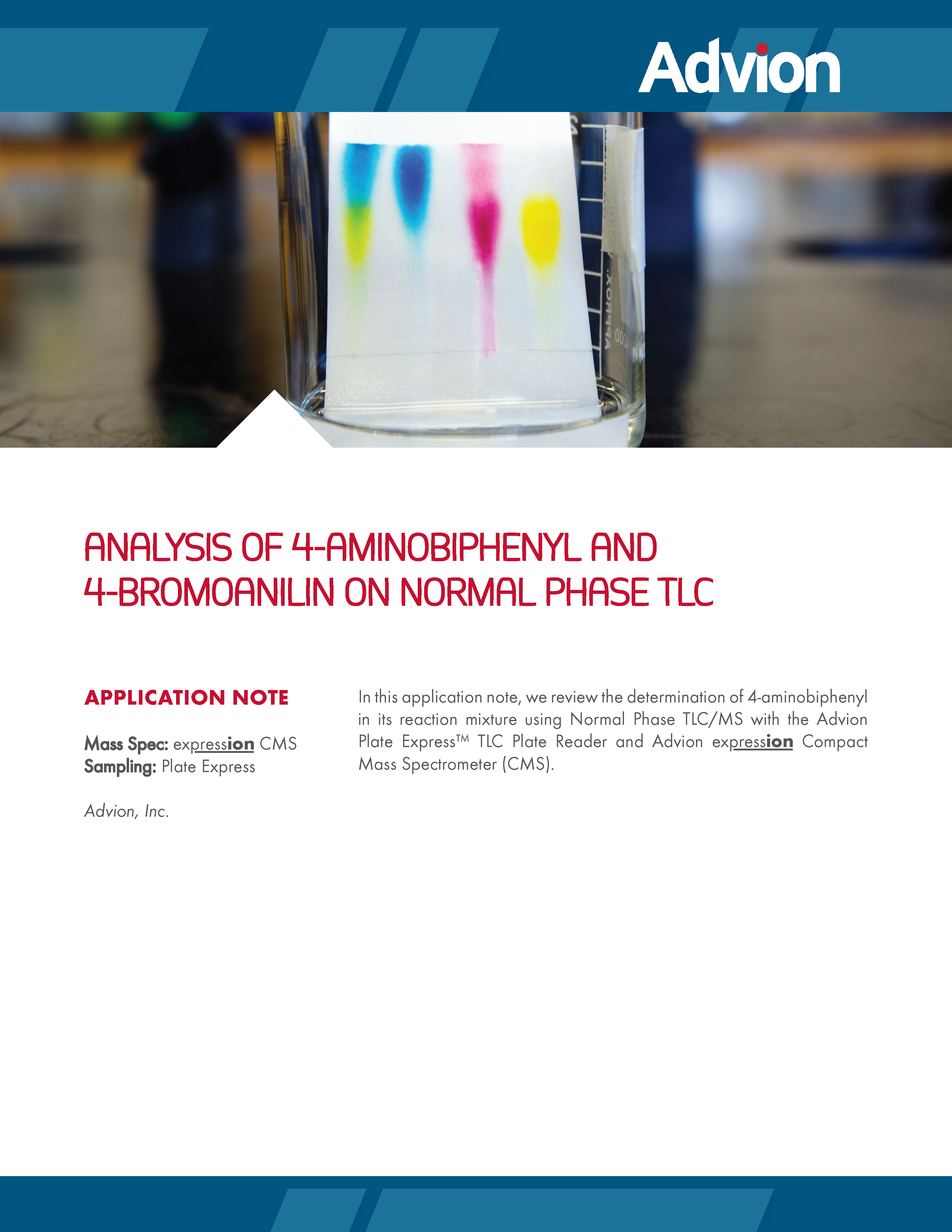 Analyse de 4-Aminobiphényle et 4-Bromoanilin sur une CCM en phase normale par CCM / MS