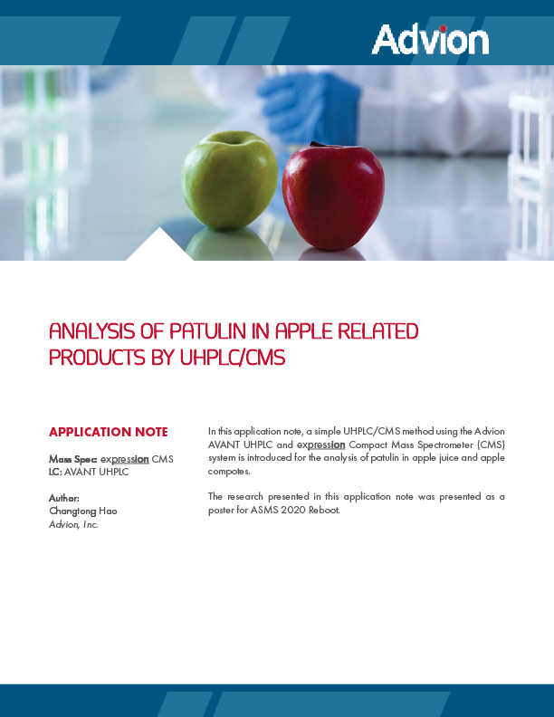 Analysis of Patulin in Apple Related Products by UHPLC/CMS