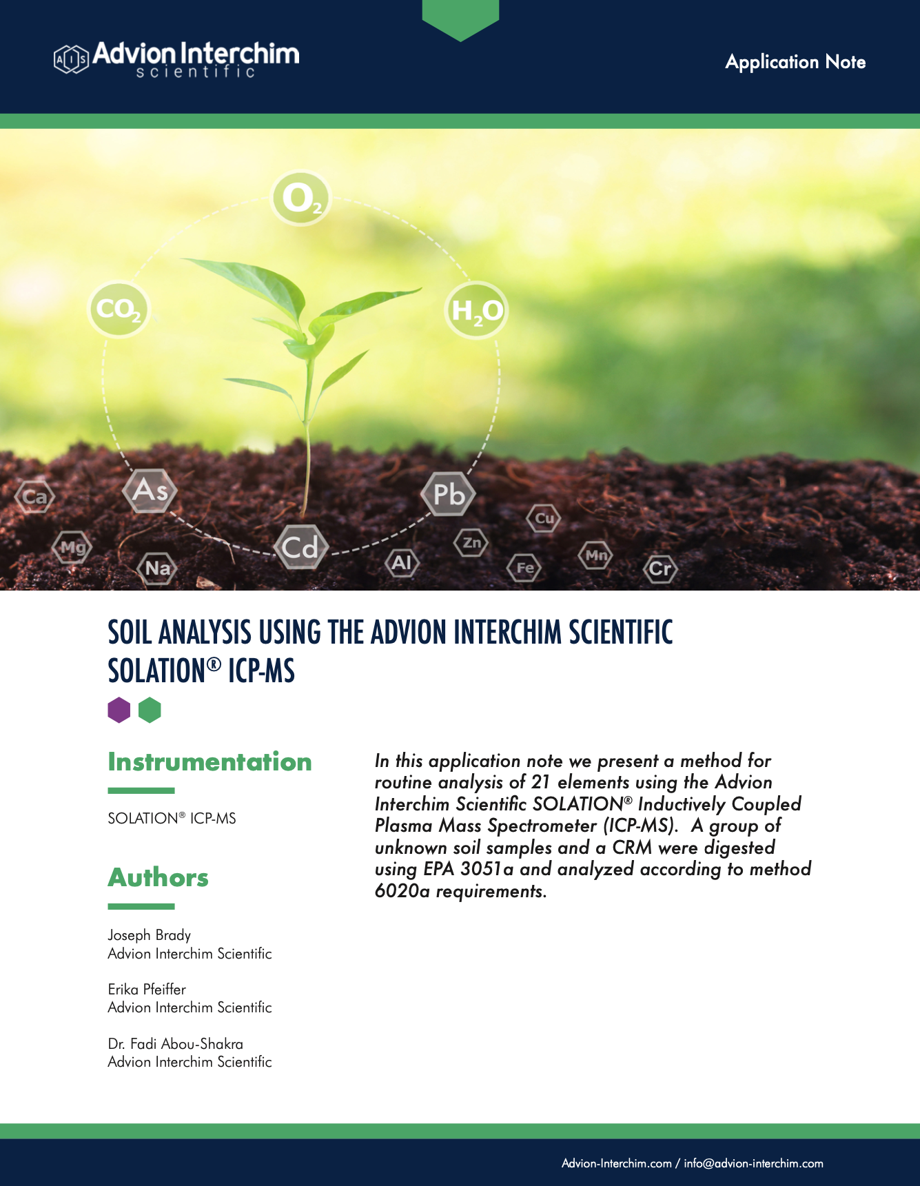 Soil Analysis using the Advion Interchim Scientific<sup>®</sup> SOLATION<sup>®</sup> ICP-MS