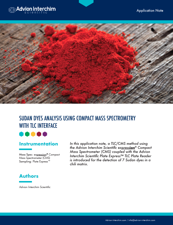Analyse des colorants soudanais par spectrométrie de masse compacte et interface TLC