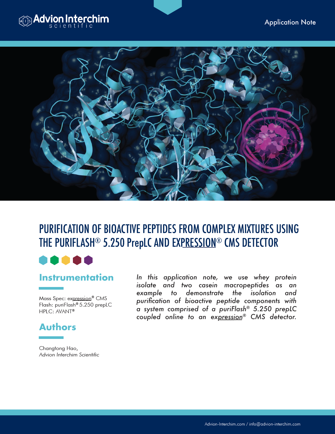 Purification de peptides bioactifs à partir de mélanges complexes à l'aide du puriFlash ® 5.250 PrepLC et du détecteur ex press ion ® CMS