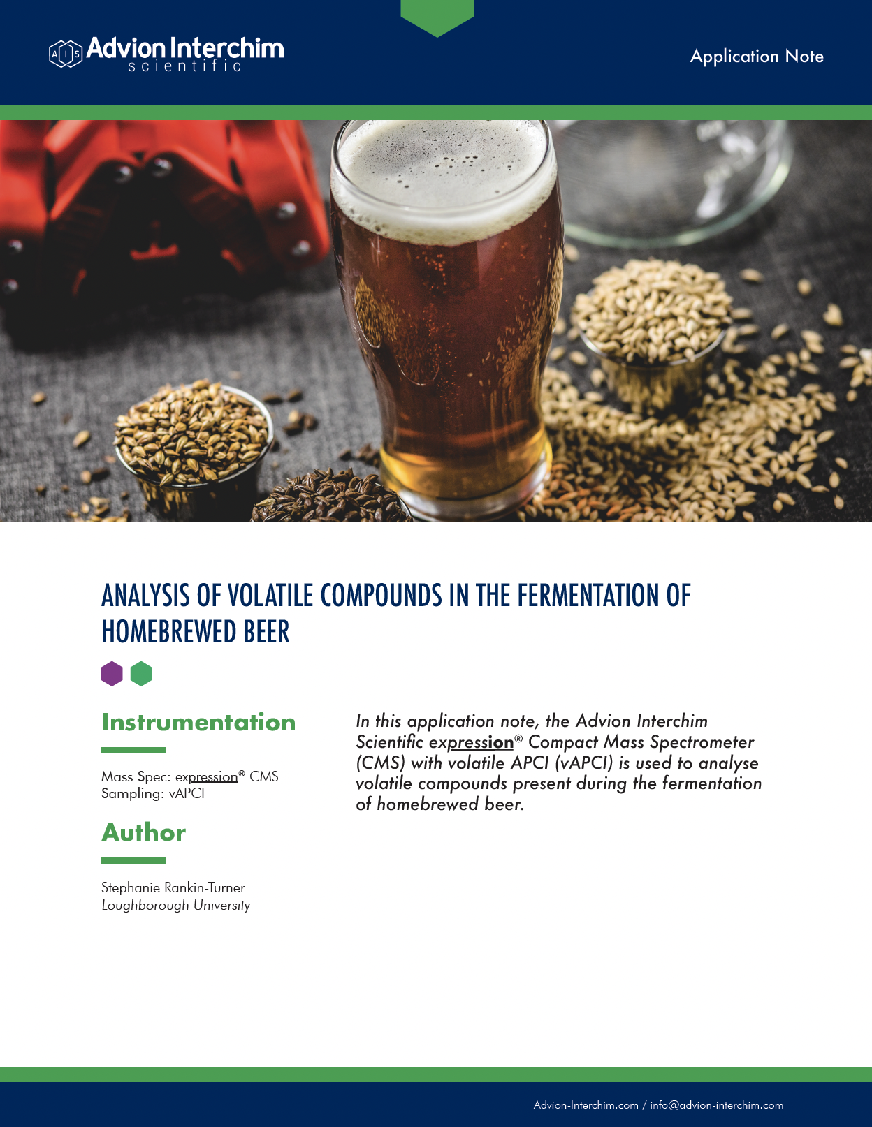 自家製ビールの発酵における揮発性化合物の分析