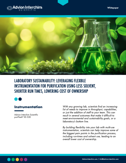 Sostenibilidad del laboratorio: aprovechamiento de instrumentación flexible para la purificación utilizando menos solvente, tiempos de ejecución más cortos y reducción del costo de propiedad