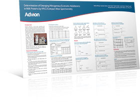Détermination des adultérants économiques azotés émergents dans les protéines du lait par spectrométrie de masse HPLC / Compact
